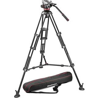MANFROTTO Stativkit Aluminium VIDEO MVH502A, 546BK-1, incl. Taske