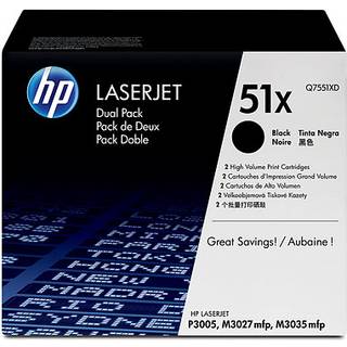 Q7551XD HP 51X TONER CTG BLACK DUAL PACK FOR LASERJET M3027MFP
