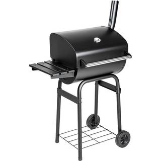 Grill med termometer og hjul - sort