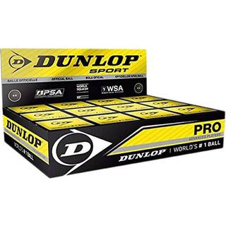 12 stk Dunlop Pro Squashbolde (2 gule prikker)