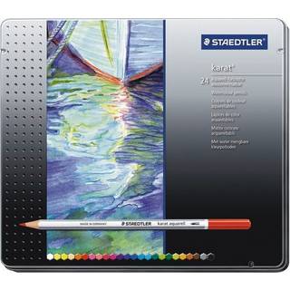 STAEDTLER karat aquarell, 24 stk STAEDTLER Karat Aquarell 24 stk Karat akvarel farveblyanter i metalæske. 24 stk. ass. Akvarel. Høj farvepigmentering.