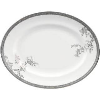 Wedgwood - Vera Wang Lace Platinum Oval Dish - Serveringsfade - Vera Wang - Sølv,Hvid