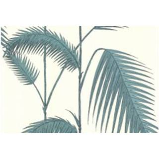 Palm Leaves - Teal & White