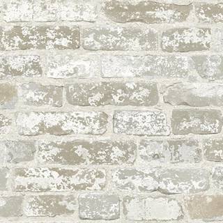 Rumskamrater York Wallcoverings White Brick Preasted Removerable Wallpaper