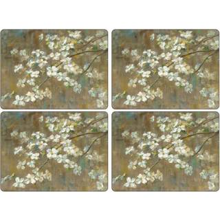 Pimpernel Dogwood i Spring Collection Placemats | S?t af 4 | Varmebestandige m?tter | Cork-st?ttet bestyrelse | H?rdt placemat s?t til spisebord