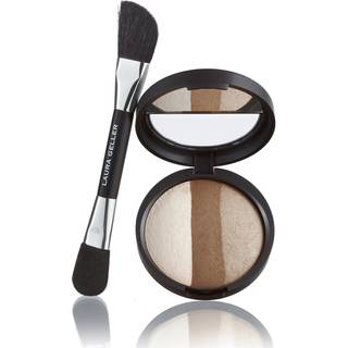 LAURA GELLER NEW YORK Quiltet makeup-taske - Stor kapacitet, rejse-toilettaske med børsteetui, fuld størrelse, nem at rengøre