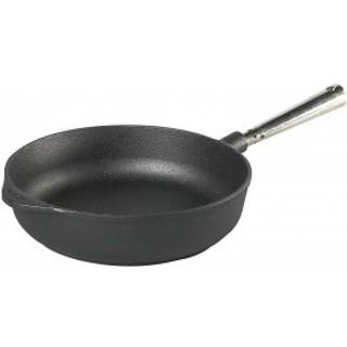 Skeppshult Professional Servierpfanne 25 cm - Gusseisen mit Edelstahlgriff - Schwarz,Silber