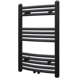 Håndklæderadiator Centralvarme Sort - Kurvet / 500 x 764 mm