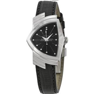 Hamilton Ventura Quartz Black Dial Leather Strap Women's Watch H24211732