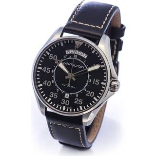 Hamilton H64615735 Khaki Sort/Læder Ø41 mm