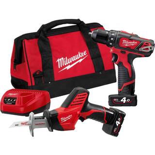 Værktøjssæt Milwaukee M12 BPP2C-402B (M12 BDD + C12 HZ); 12 V; 2x4,0 Ah batt.
