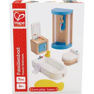 Dukkehus Badeværelse i træ fra Hape - 7 dele.