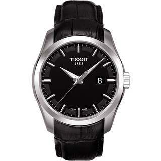 Tissot Couturier armbåndsur med sort skive og sort læderrem