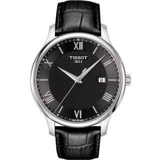 Tissot T063.610.16.058.00 Tradition Sort/Læder Ø42 mm