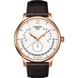 Tissot Tradition armbåndsur i rosa med brun rem