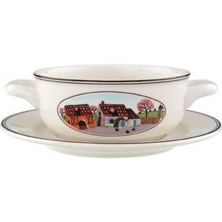 Villeroy & Boch Design Naif Suppekop Med Underkop - Suppeterriner Porcelæn Hvid - 22923-22925