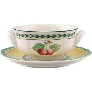 Villeroy & Boch French Garden Fleurence Suppekop Med Underkop - Suppeterriner Porcelæn Grøn - 23341-23309