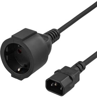 DELTACO Power IEC 60320 C14 Power CEE 7/4 (female) Black 1m