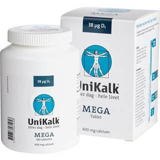 Unikalk Calcium 38 µg D-vitamin - 180 tabl.