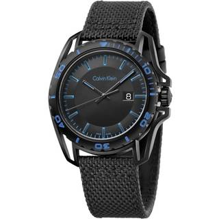Calvin Klein K5Y31YB1 Earth Sort/Læder Ø42 mm