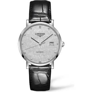 Longines L4.910.4.77.2 Elegant Grå/Læder Ø39 mm