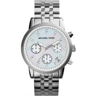 Michael Kors Ritz dameur chronografskive sølvrem MK5020