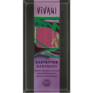 Vivani chokolade mørk m. hel nød Ø - 100 g