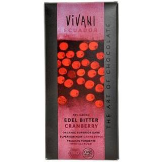 Vivani mørk chokolade m. tranebær, øko., 100 gram