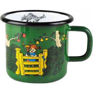 Muurla Pippi Longstocking emaljekrus 3,7 dl White