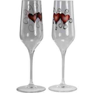 Krystalblæk Champagneglas Hjerte, 2-pak - Nybro