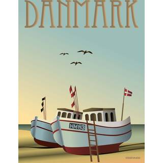 Danmark Fiskebådene - Plakat 50x70 cm fra ViSSEVASSE