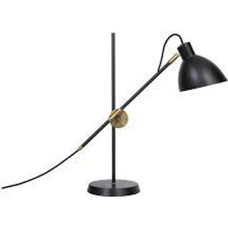 Konsthantverk KH1 bordlampe sort mat, rå messing