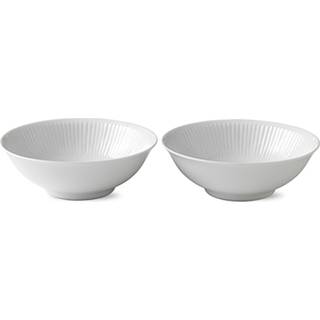 Royal Copenhagen hvid Riflet skål hvid 0,35 cl