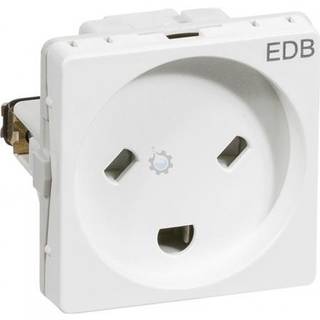 LK FUGA stikkontakt EDB 2-pol med jord 1 modul, hvid