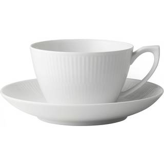 Royal Copenhagen - White Fluted Tekop & Tallerken 28 cl - Tekopper