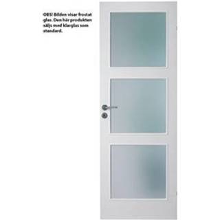 Swedoor Stable GW3 massiv 825x2040x40 hvid glasdør NCS 0502-Y med 3 glasfelter