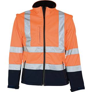 Hi-vis softs.jakke aft. ærmer 086500R gul/navy Str. 2XL