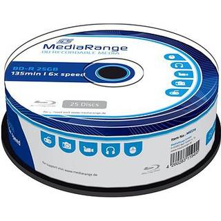 MR514, BD-R, 120 mm, 25 GB, 6x, Kageæske, 25 stk