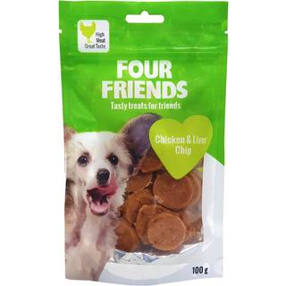 FourFriends Hundegodbidder - Chicken & Liver Chip / 100 g