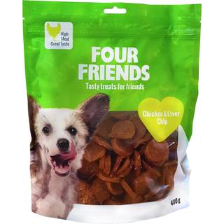 FourFriends Hundegodbidder - Chicken & Liver Chip / 400 g