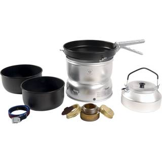 Spritbrænder Trangia 25 Large, 1000 W + 2 gryder, 1 stegepande i NS / Non Stick-teflon + vindskærm i UL / UltraLight-aluminium + 1 kaffekande + gribetang + rem, Uden brændstof