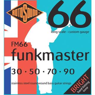 Rotosound FM66 Swing Bass 66 Rustfrit stål Funkmaster Bass Guitar Strings (30 50 70 90)