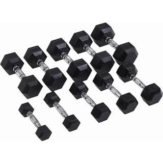 Master x Kraftmark Gummi/krom hex-håndvægt Vægt 17,5 kg