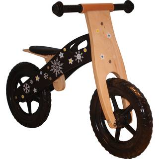 Træ Sort Løbecykel med rigtige hjul med luft