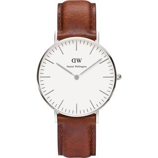 Daniel Wellington Brown Leather White Quartz Analog White Dial Unisex Watch 0607DW