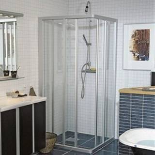 Ifø Solid brusehjørne SVH, klart glas m/alu profil - 70 x 90 cm