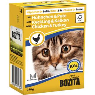 Bozita Feline Kornfri Tetra Bites i sauce med Kylling & Kalkun 6x370 g