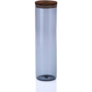 RAW Opbevaring - stor smoke opbevaringsglas m. låg i teak 1 stk