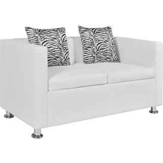 sofa 2-pers. kunstlæder hvid