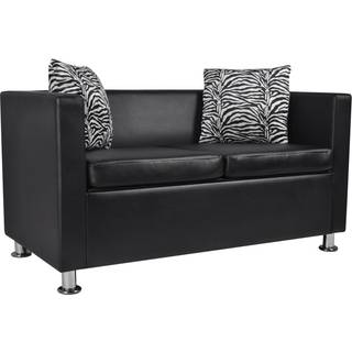 sofa 2-pers. kunstlæder sort
